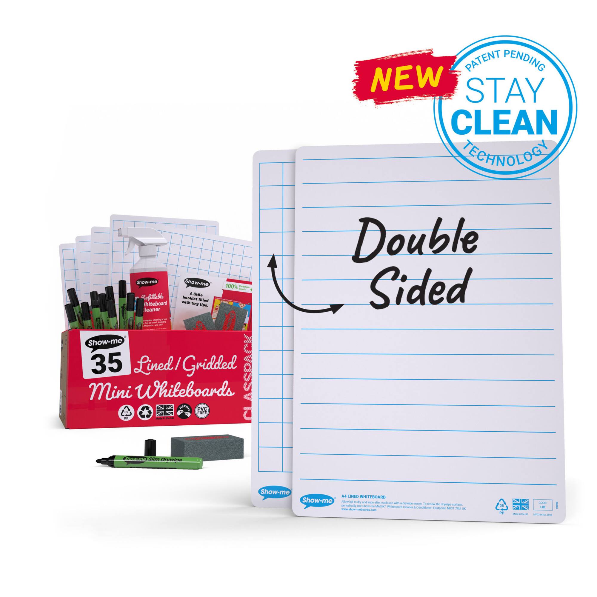Show-me® A4 Lined/Gridded Lapboards Bulk Box Set